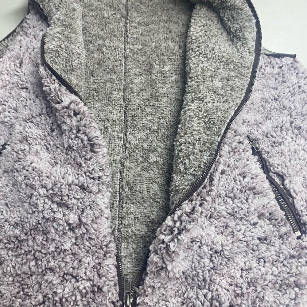 ENTRO Women’s Vest Size 1X Sherpa‎ Zip Up Brown - Picture 5 of 8